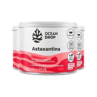 Imagem de Kit 3 Astaxantina Ocean Drop 60 cápsulas