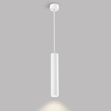 Imagem de Luminária Pendente Moderna De Led 12w Luminária Pendente De Teto De Alumínio Luminárias De Suspensão Com Altura Ajustável Para Sala De Estar Quarto Cabeceira Restaurante Bar, White-4000k, Cylinder
