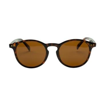 Imagem de Óculos de Sol Polarizado Redondo Unissex Mirari + Case (Tartaruga marrom)