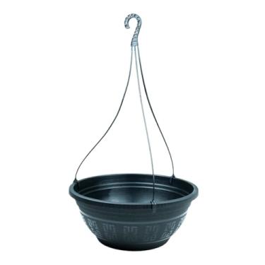 Imagem de VASO DE PENDURAR SUSPENSO 6 L PRETO COM ALÇA DE 50CM CASA VARANDA(PRETO 6 LITROS)