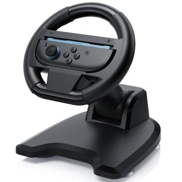 Imagem de LANCUBE Racing Gaming Steering Wheel for Nintendo Switch, Switch 2, Black Racing Simulation Accessory