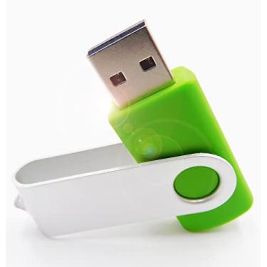 Imagem de Pen drives USB giratórios, pen drives, pen drive, disco U para alunos e estudantes (verde de 2 GB com adaptador conversor tipo C)