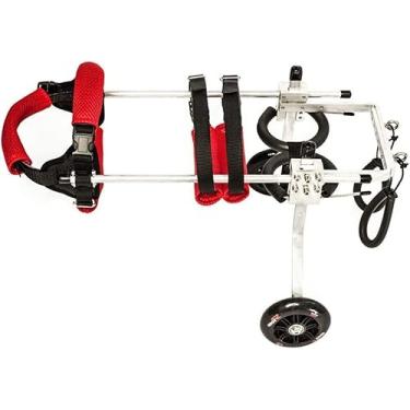 Imagem de PUJPOQRP Cadeira de rodas para cães, cadeiras de rodas para cães pequenos/médios/grandes, reabilitação de pernas traseiras, suporte de perna de carrinho de gato para cães perna traseira (tamanho