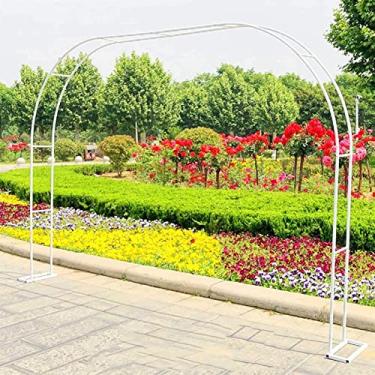 Imagem de Arco de casamento de árvore de jardim de metal, arco de pérgola branca para trepadeiras de plantas trepadeiras, decorações elegantes de festa nupcial, 2,2 m de altura x 1,2 m 1,4 m 1,8 m 2,0 m 2,4 m