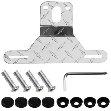 Imagem de Moldura de suporte de placa de licença de reboque, suporte de placa traseira de alumínio resistente para caminhões, trailers, trailers e barcos, kit de montagem de moldura universal com parafusos