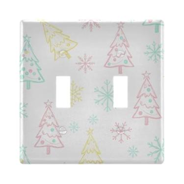 Imagem de Burbuja Capa de placa de parede para interruptor de luz de árvores de Natal, placa decorativa de parede, parafusos incluídos, 2 faixas