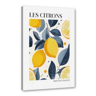 Imagem de Pôster colorido de limão, citrinos e laranjas, mercado de frutas, vintage, arte de parede, decoração de cozinha, pintura em tela para sala de jantar e quarto (SKU2,8 x 30,5 cm = (20 x 30 cm