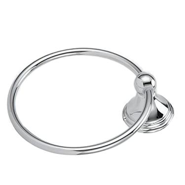 Imagem de Zerodis Toalheiro de Parede de Aço Inoxidável, Design retrô, para Banheiro, Cozinha, Suporte de Toalha de Quarto (Anel de toalha cromado 893)