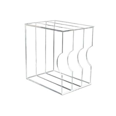 Imagem de Suporte para armazenamento de CDs Expositor de discos vinil acrílico com três níveis, estante para guardar álbuns e livros