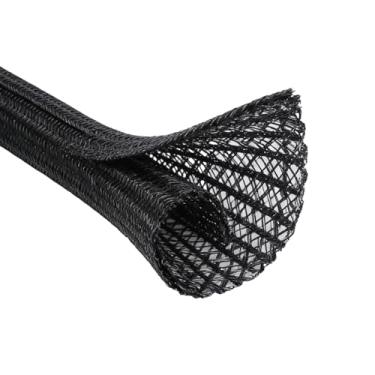 Imagem de Weasch Capa protetora de cabo de 3 m - 1/10.2 cm, tubo de tear de fio dividido, para cabo de alimentação, cabo de áudio USB TV para computador, protege o animal de estimação contra mastigação, preto