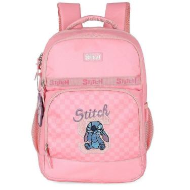 Imagem de Mochila de Costas Luxcel Stitch Quadriculado Rosa-Feminino