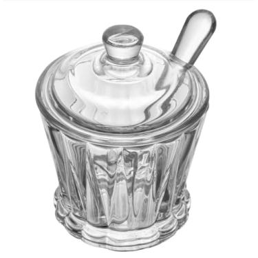 Imagem de Açucareiro de Cristal com colher e Tampa 11cm
