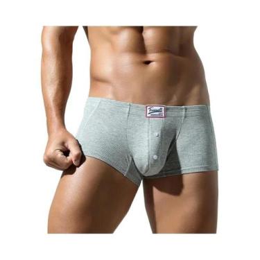 Imagem de Cueca boxer masculina de cor sólida TAUWELL cintura baixa respirável e