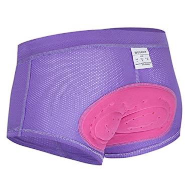 Imagem de Wemay Roupa íntima feminina de ciclismo 3D com malha respirável acolchoada para ciclismo de bicicleta MTB Shorts de baixo para ciclismo
