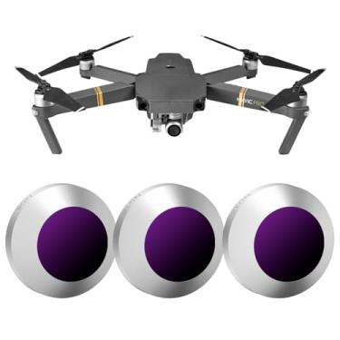 Imagem de LENSKINS Filtros ND MRC Pacote com 3 (ND8/ND16/ND32) para DJI Mavic Pro/Platinum, vidro óptico AGC, multi-revestido, resistente à água, kit de acessórios de lente DJI, filtros de densidade neutra