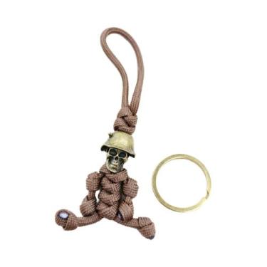 Imagem de Chaveiro De Cabeça De Caveira Em Paracord Trançado, Pingente Para Capa