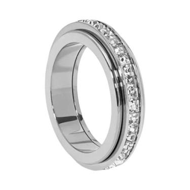 Imagem de Anel De Aço Inoxidável Com Zircônia Cúbica Para Alívio Da Ansiedade E 