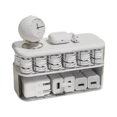 Imagem de Organizador De Cabos De Mesa Transparente Leve, Solução Compacta Para 