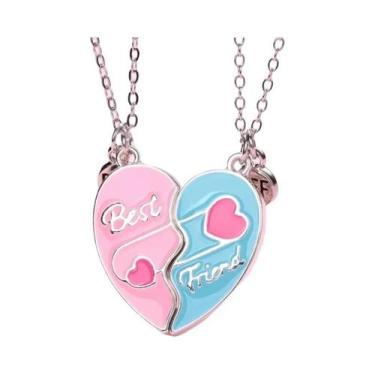 Imagem de Colares De Amizade BFF Com Coração Magnético E Flor Arco-Íris Para Men