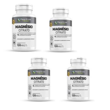 Imagem de Kit 4 Magnésio Citrato 500mg 4x120 cps Floral Ervas-Unissex