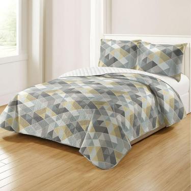 Imagem de Kit Cobre Leito Colcha Queen Boutik Dupla Face - Estampa 66 - 100% Poliéster