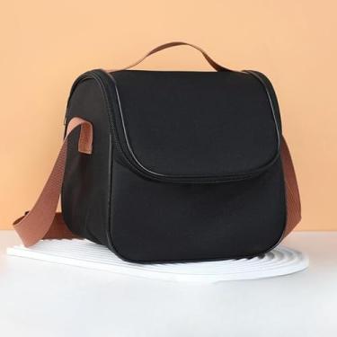 Imagem de Bolsa Térmica Com Alça Lanche Bebida Lancheira Portátil Trabalho Fitness Piquenique(Preto)