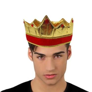 Imagem de Chapéu Crown King com faixa de veludo vermelho para adultos de Hallowe