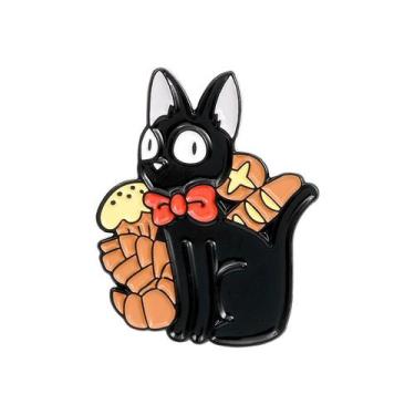 Imagem de Alfinetes de broche Alfinetes de blusa esmaltada de gato preto de dese