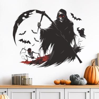 Imagem de Adesivos de parede Halloween Grim Reaper Scythe Ghost PVC 39,5 x 50 cm