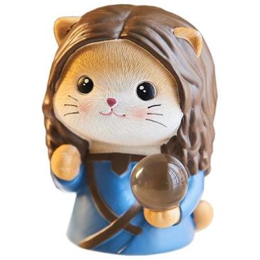 Imagem de Porta-canetas Creative Pearl Cat Design Resin Organizer - yiweisai