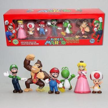 Imagem de Boneco de PVC Sajy Super Mario Bros. 6 peças de brinquedos de ação de 