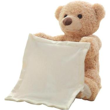 Imagem de Brinquedo de pelúcia Peek A Boo Teddy Bear Moving Speaking 23 cm - Glo