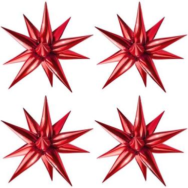 Imagem de Balões metalizados Moukiween 12 Point Star, 50 unidades para festa, ve