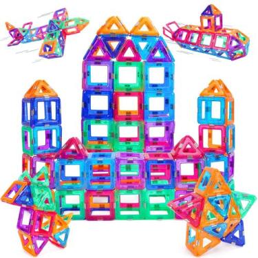 Imagem de Brinquedos de azulejos magnéticos KMTJT Upgrade Castle Building 48 uni