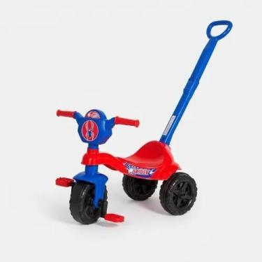 Imagem de Triciclo Moto Criança Com Haste e Pedal Infantil Andador Passeio Kemot