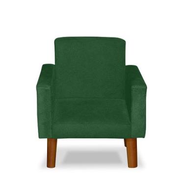 Imagem de Mini Poltrona Cadeira Infantil Nina de Criança Suede Verde Pés Palito 