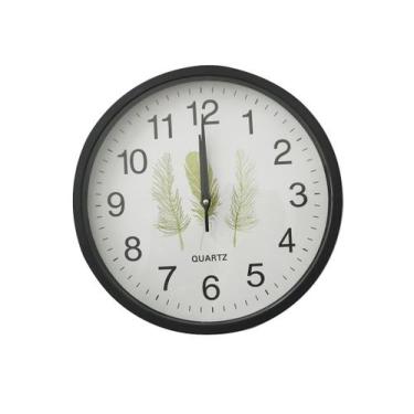 Imagem de Relogio de parede de plástico 30cm com a estampa de folhagens - Amigol