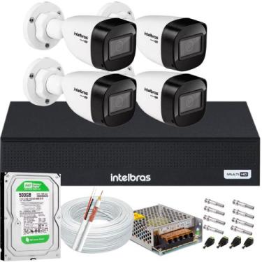 Imagem de Kit Intelbras 4 Câmeras Vhd 1230 30m Dvr De 4 Canais 1104c Mhdx com Hd