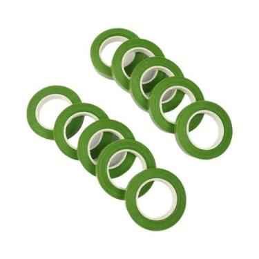 Imagem de Fita Verde Para Floricultura 1.2cm 25 Jardas Papel Crepe DIY Embalagem