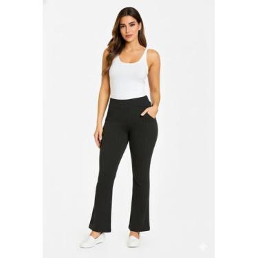Imagem de Calça suplex feminina jacquard Buble - texturizado Cor:PretoTamanho:M 