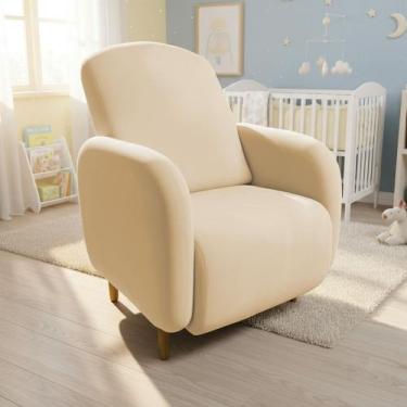 Imagem de Poltrona Amamentação Madeira Jhessy Suede D03 - D Rossi - DRossi, Verd