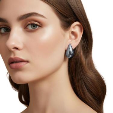 Imagem de Brincos Gota Elegantes com Fecho de Pressão Ajustável Luxo - anjo da m