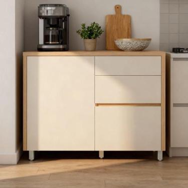 Imagem de Balcão de Cozinha 1 Porta 3 Gavetas Melissa Carvalho/Greige Nesher