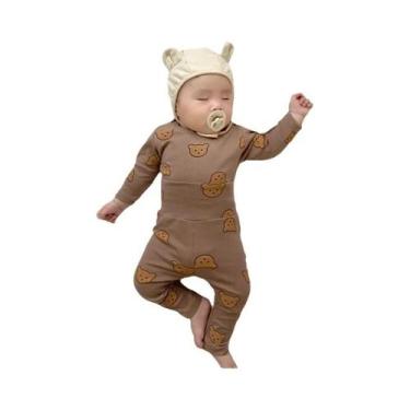 Imagem de Conjunto De Pijama De Algodão Para Bebê Menino Com Mangas Longas 2 Peç