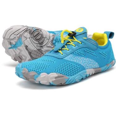 Imagem de Sapatos Joomra Trail Running Barefoot Femininos Azuis Tamanho 37