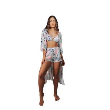 Imagem de Saída de Praia Estampada Short Papilloo, P