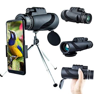 Imagem de Telescópio monocular à prova d'água 12X50 para adultos e crianças, telescópio HD de alta potência com suporte e tripé, para observação de pássaros.