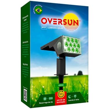 Imagem de Luminária Spot Solar Jardim 60W Refletor Verde LED OverSun
