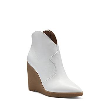Imagem de Jessica Simpson Bota feminina Crais Ankle Boot, Branco brilhante, 10