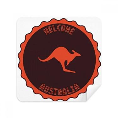 Imagem de Austrália Sabor Canguru Emblema Contorno Óculos Pano Pano Limpador de Tela Tecido Camurça Pacote com 2
